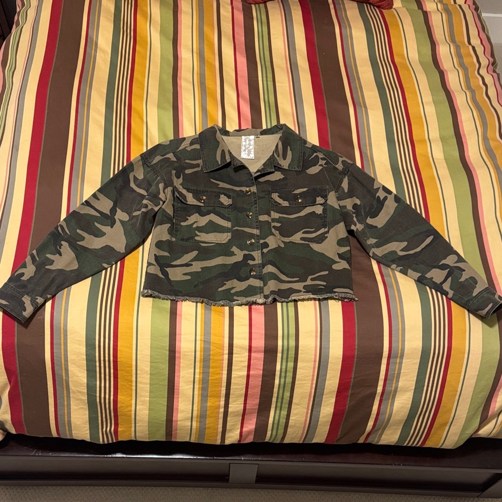 Sadie & Sage Camouflage Jean Jacket